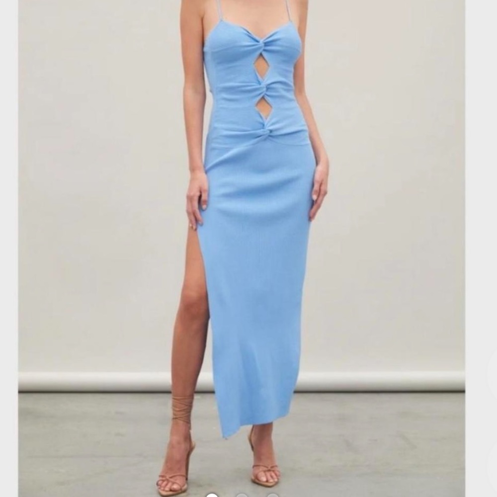 Atoir Blue Cut out Maxi Dress